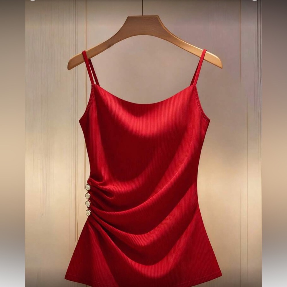 Elegant Red Camisole Top